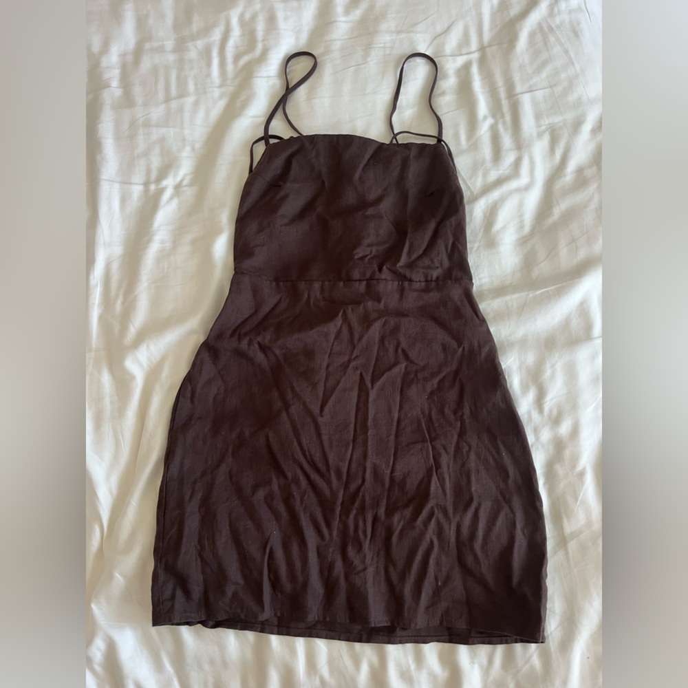 NWT urban outfitters (urban renewal) brown spaghetti strap basic mini dress